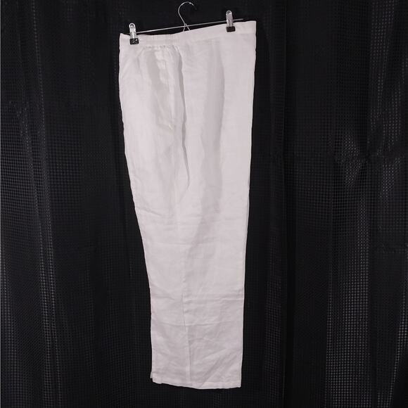 NWT! DANNY ROBERT'S! 100% FINE WHITE LINEN WIDE LEG PANTS, SLACKS! SZ 2X - Picture 3 of 12